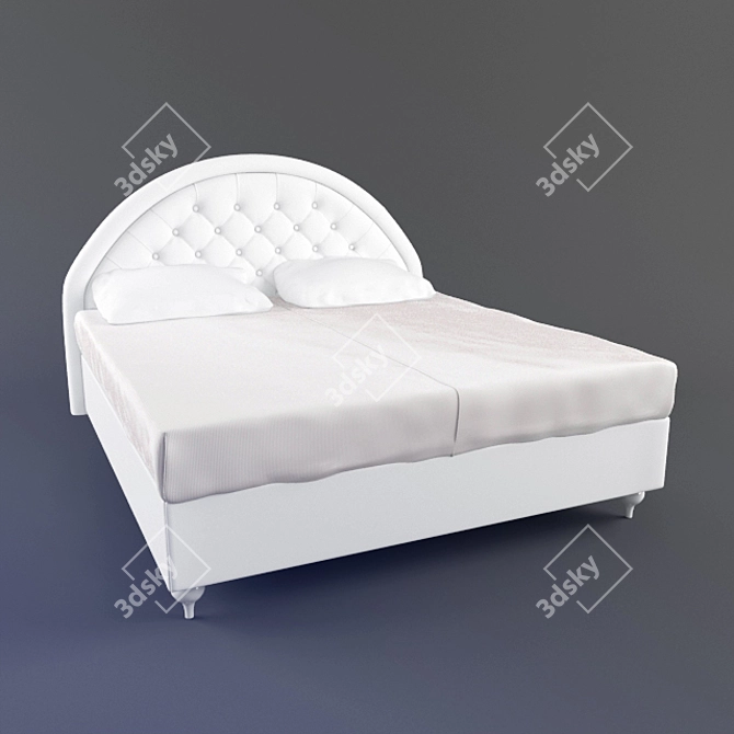 Elegant Nuvola Bed with Thin Legs 3D model image 1