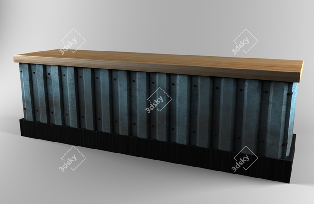 Industrial Loft Style Bar Counter 3D model image 1