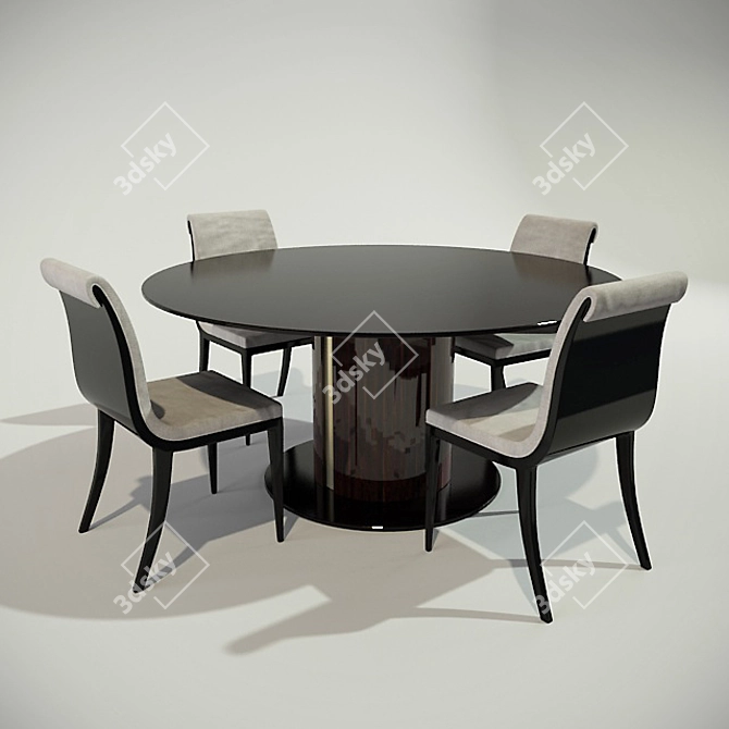 Elegant Art Deco Table 3D model image 1
