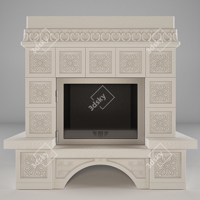 Sculpted Fireplace: Coronal Edition 3D model image 1