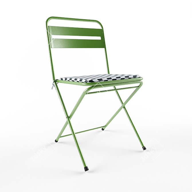 Compact Green Folding Chair 3D model image 1