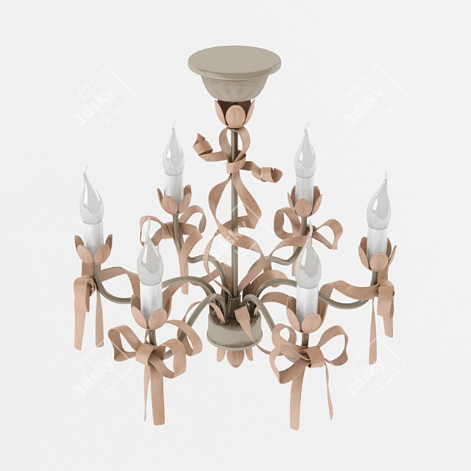 Elegant Crystal Pendant Chandelier 3D model image 2