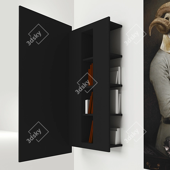 Elegant Dandy Bookshelf 3D model image 2