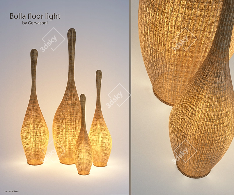 Gervasoni Bolla Rattan Floor Lamp 3D model image 1