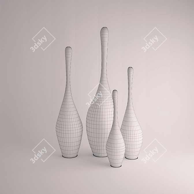 Gervasoni Bolla Rattan Floor Lamp 3D model image 2