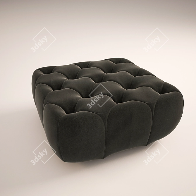 Quilted Pouf: Comfy and Chic 3D model image 1