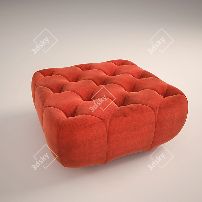 Quilted Pouf: Comfy and Chic 3D model image 2