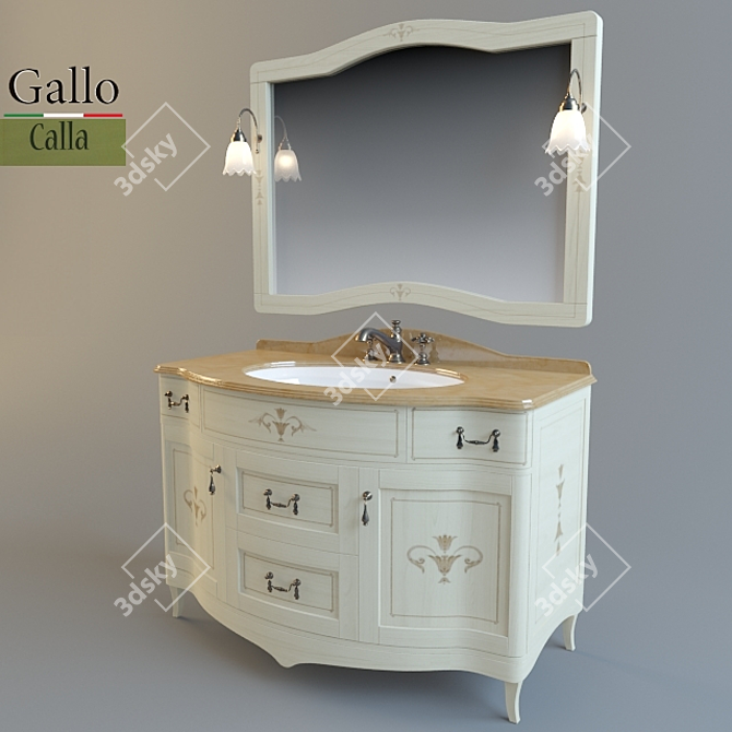 Gallo Calla Dec: Elegant Ivory Furniture 3D model image 1