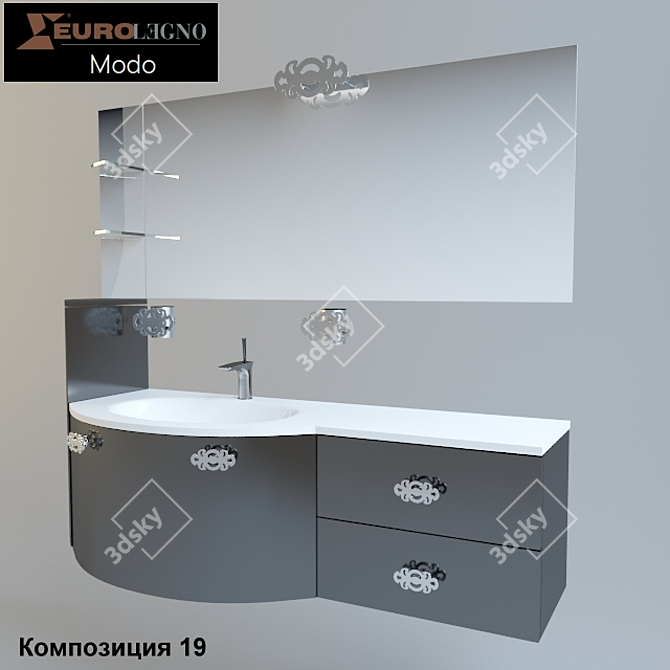 Elegant Eurolegno Modo - Composition 19 3D model image 1