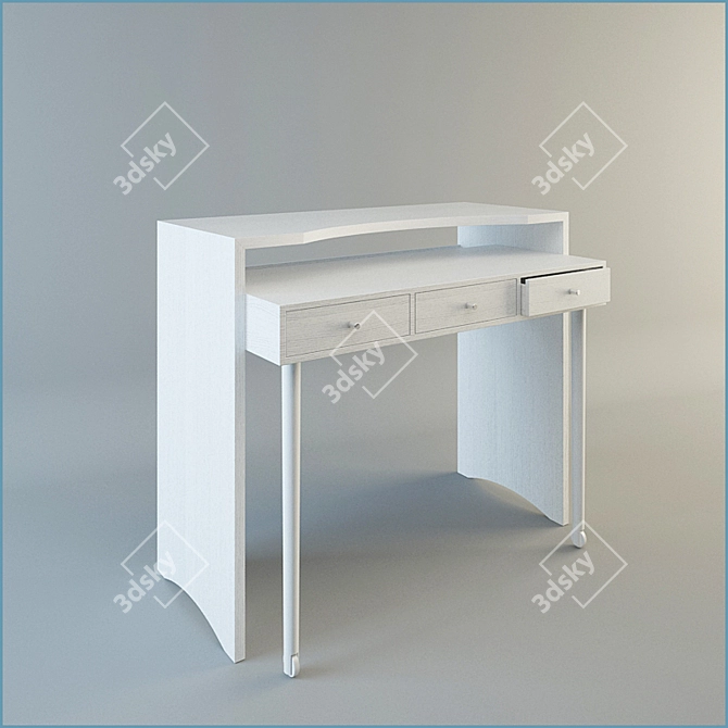 Title: Elegant Mirrored Dressing Table 3D model image 1