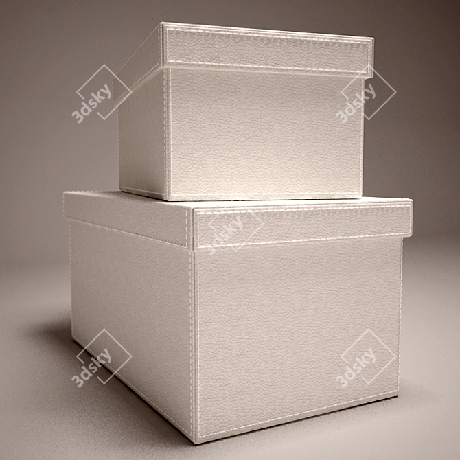 Leather-covered Boxes: 40x25x20cm 3D model image 1