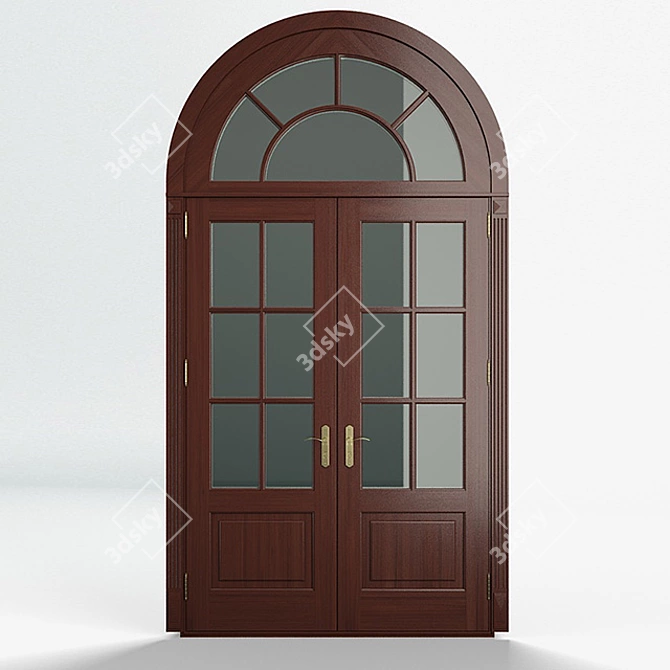 Exterier Wooder Door Model 02 3D model image 1