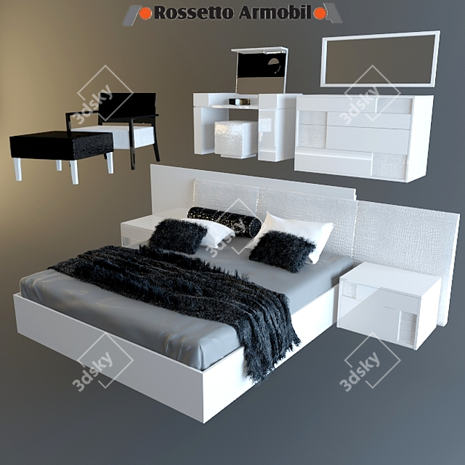 NightFly Bedroom Set 3D model image 1