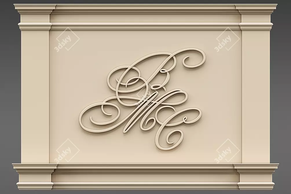 Modern Alphabet Letter Decor 3D model image 1