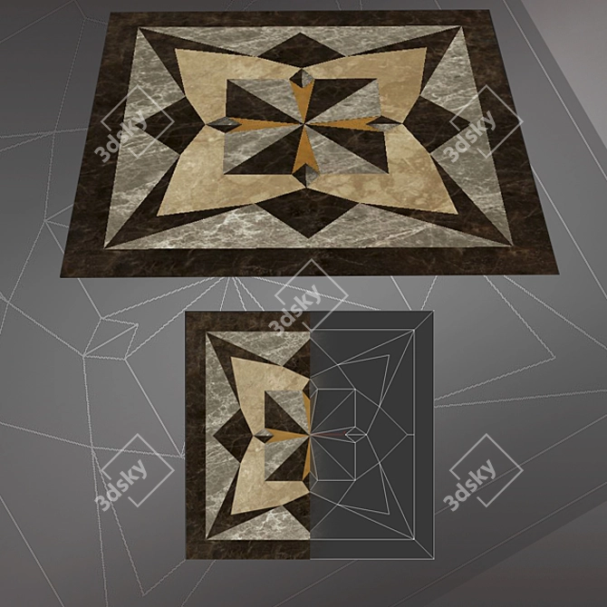 Marble Geometry Waterjet 3D model image 1