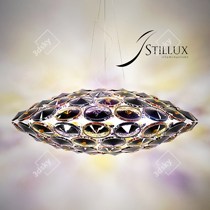 Sleek Stilux Diamond Pendant 3D model image 1