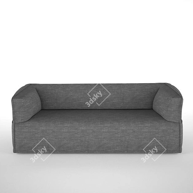 Modern Grey Fabric Sofa 3D model image 1