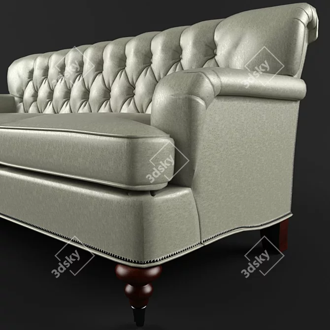 Luxury Cigar Leather Sofa 3D model image 2