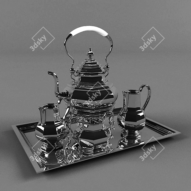 Elegant Dinnerware Set 3D model image 1