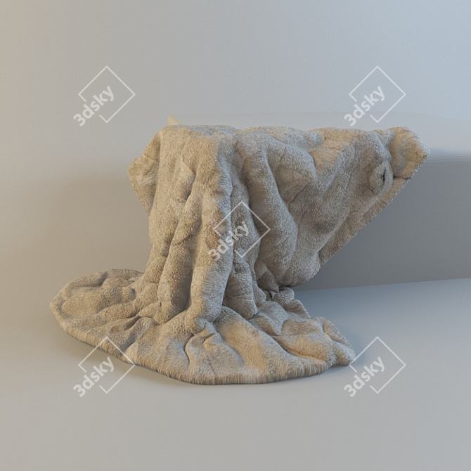 Cozy Fur Plaid 3D model image 1