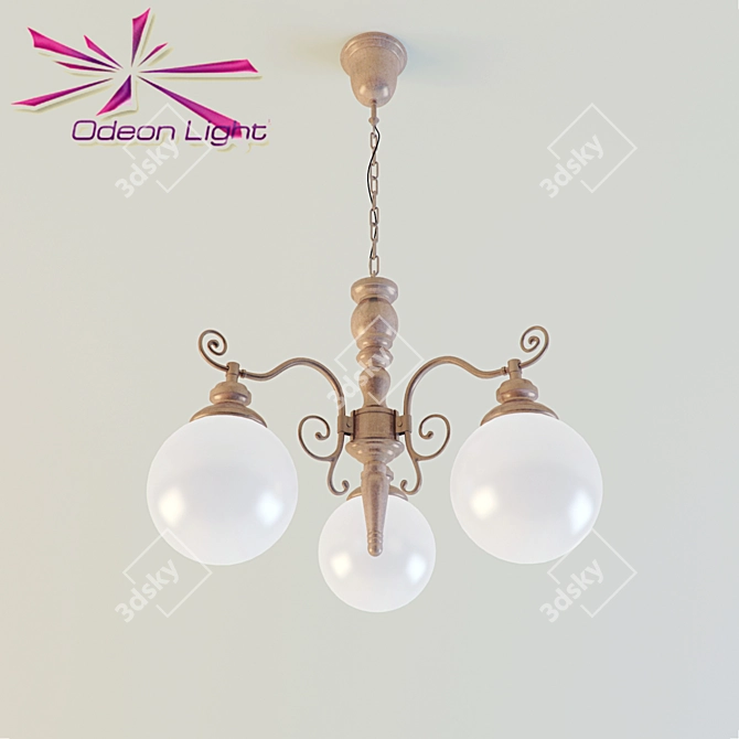 Classic Bronze Chandelier by ODEON LIGHT 3D model image 1