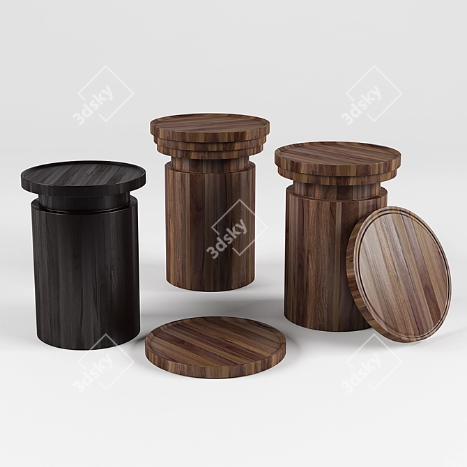 Stylish Tripod Coffee Table 3D model image 1