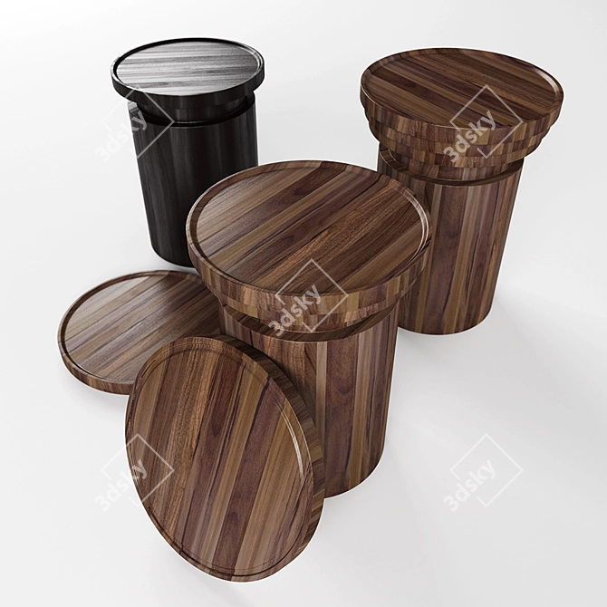 Stylish Tripod Coffee Table 3D model image 2