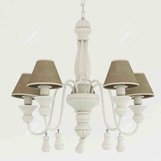 Provence-inspired Chandelier 3D model image 1