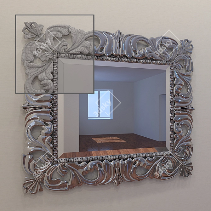 Classic Framed Mirror 3D model image 1