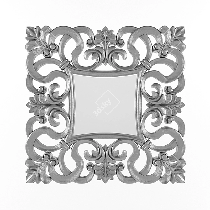 Elegant Italian Baroque Mirror 3D model image 1