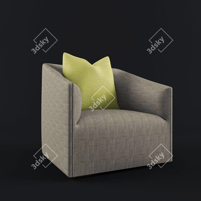 Modern Crescent Armchair 3D model image 1