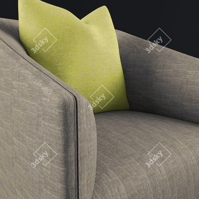 Modern Crescent Armchair 3D model image 3