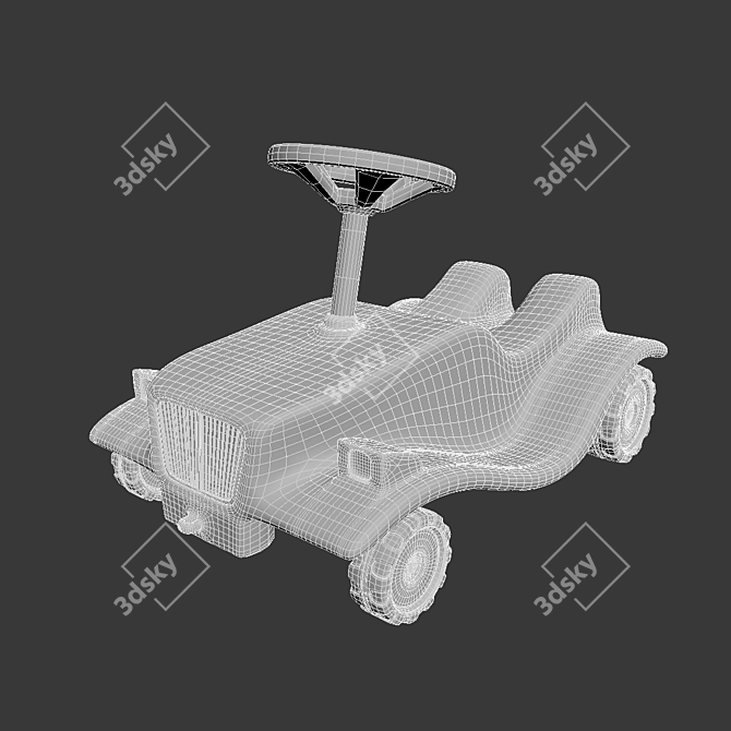 Realistic Bobbycar Model - Miniature Play Car 3D model image 3