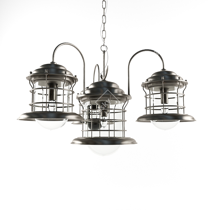 Elegant Caravela Chandelier 3D model image 1