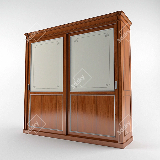 Title: Elegant 2-Door Wardrobe 3D model image 1