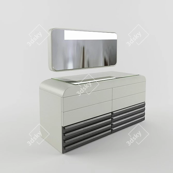 Arizona Dresser and Mirror: Stylish and Spacious 3D model image 3