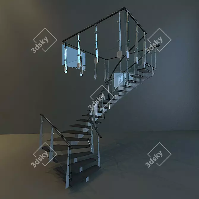 Elegant Swivel Stairs 3D model image 3