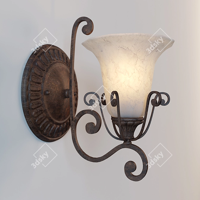 Carre Bronze Sconce: Kichler Cottage Grove Collection 3D model image 1