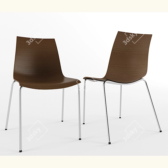 Italian 3D Chair - Stylish Seating Solution 3D model image 1