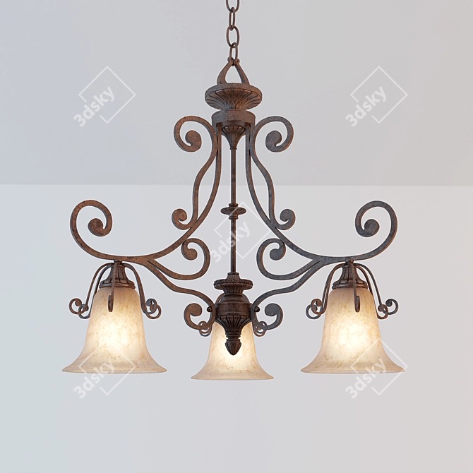 Elegant Bronze Chandelier - Kichler's Cottage Grove Collection 3D model image 1