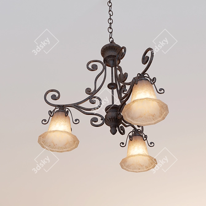 Elegant Bronze Chandelier - Kichler's Cottage Grove Collection 3D model image 2