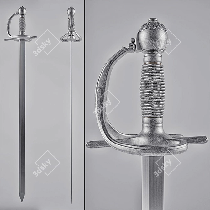 Elegant Decor Sword 3D model image 1