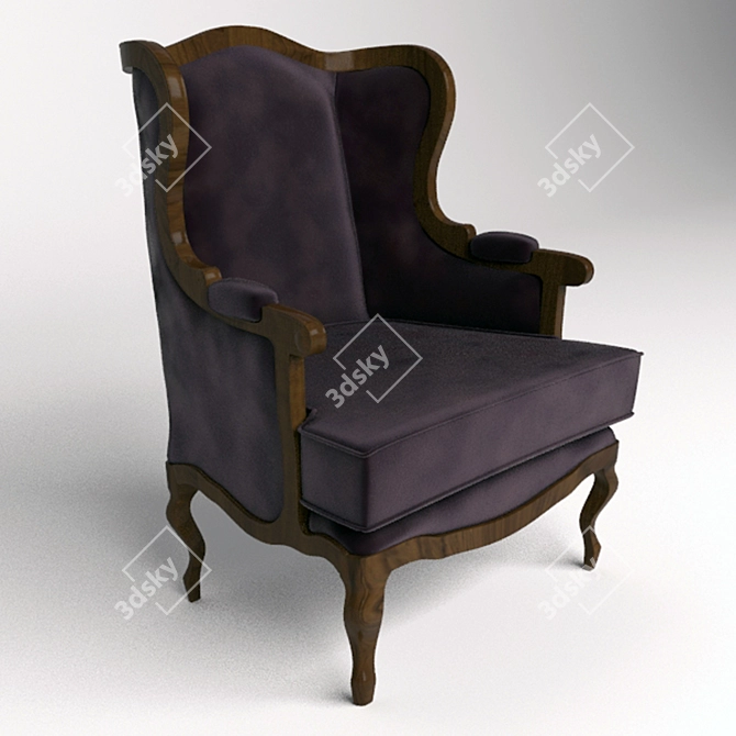 Cozy Country Armchair 3D model image 1