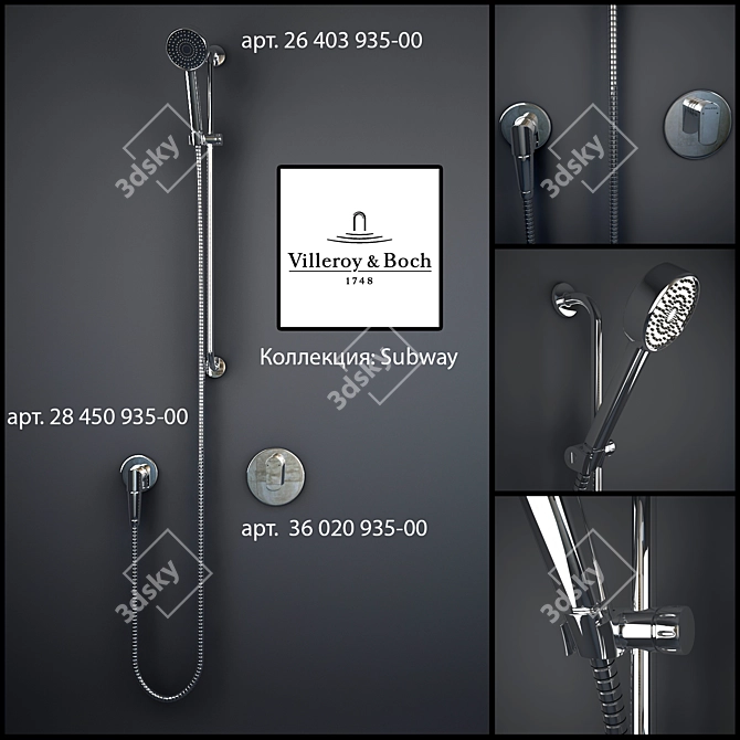 Luxury Shower Set: Villeroy & Boch (DornBracht) Subway 3D model image 1