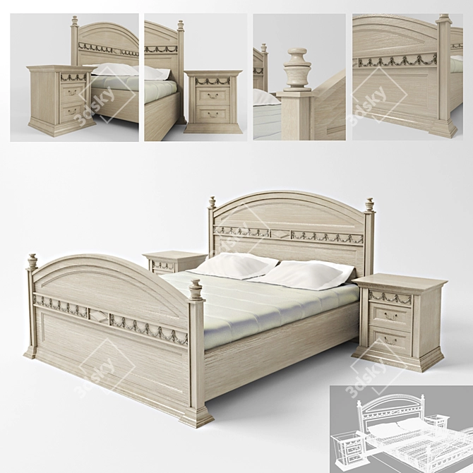 Elegant Dream Bedroom Set 3D model image 1