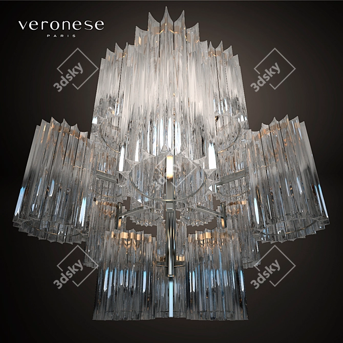 Elegant Veronese Tambour Chandelier 3D model image 2