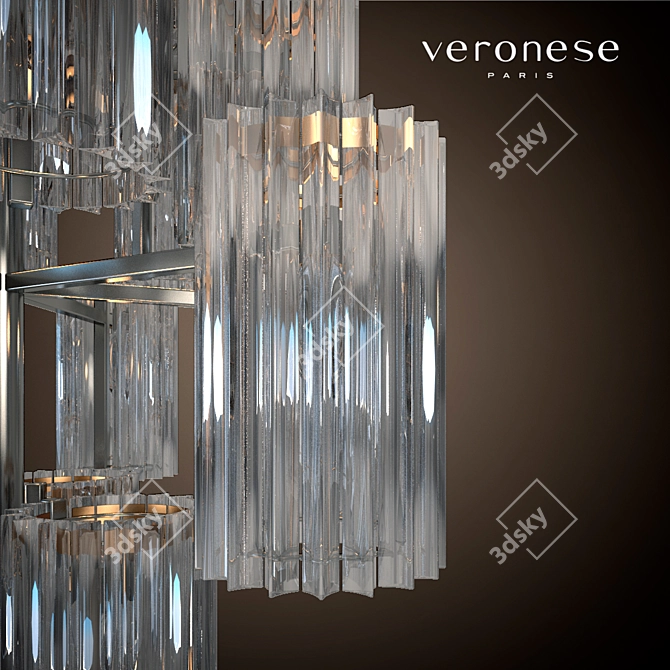 Elegant Veronese Tambour Chandelier 3D model image 3