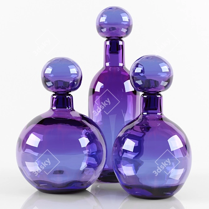 Elegant Glass Decanters: Elizabeth Lyons 3D model image 1