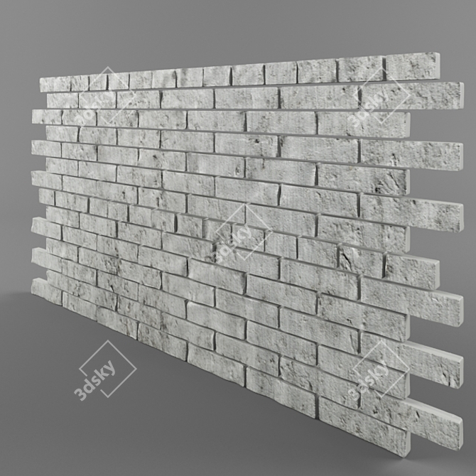 Modular Brick Wall: Customizable and Versatile 3D model image 1