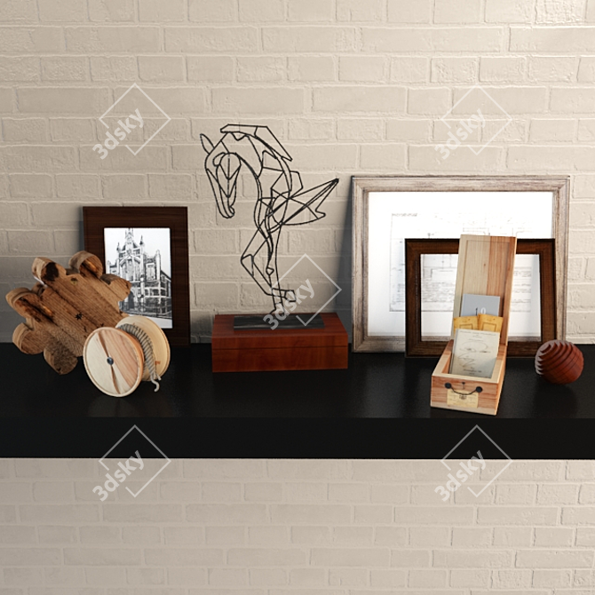 Wire Horse Sculpture Set | Pottery Barn 3D model image 2